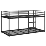 VidaXL Lit superposé sans matelas noir 90x200 cm acier