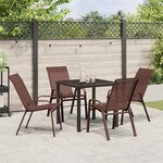 vidaXL Ensemble de salle à manger pour jardin 5 Pièces Marron