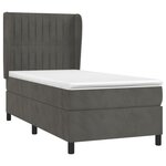 vidaXL Sommier à lattes de lit et matelas Gris foncé 90x200 cm Velours