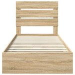 vidaXL Lit de Rangement Chêne Sonoma 90 x 190 cm Bois d'ingénierie