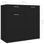 vidaXL Buffet Noir 160x36x75 cm Bois d'ingénierie