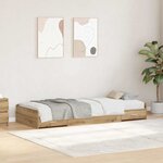 vidaXL Cadre de lit Chêne artisanal 98 5 x 200 cm Bois d'ingénierie