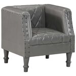 vidaXL Chaise cabriolet Gris Cuir véritable de chèvre