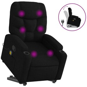 vidaXL Fauteuil de massage inclinable Noir Tissu