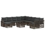 vidaXL Ensemble de canapé de jardin 12 Pièces Gris polyrotin