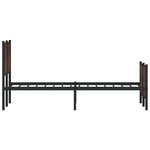 vidaXL Cadre de lit en métal sans matelas chêne marron 160x200 cm
