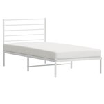 vidaXL Cadre de lit métal sans matelas et tête de lit blanc 100x200 cm