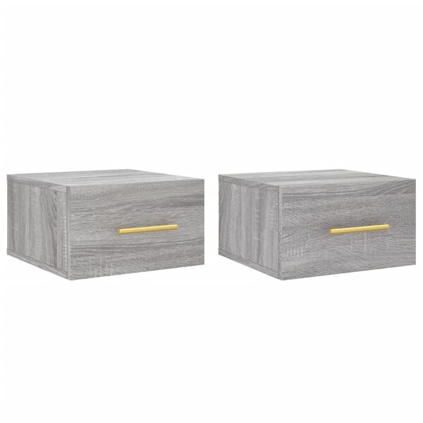 vidaXL Tables de chevet murales 2 Pièces sonoma gris 35x35x20 cm