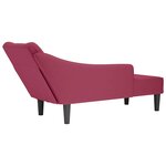 vidaXL Fauteuil long avec accoudoir droit rouge bordeaux velours