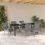 vidaXL Ensemble de salle à manger pour jardin 7 Pièces Gris