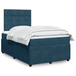 vidaXL Sommier à lattes de lit et matelas bleu 120x200 cm velours