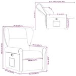 vidaXL Fauteuil inclinable électrique Gris foncé Tissu