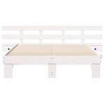vidaXL Cadre de lit Blanc 140 x 200 cm Pin massif et pin massif