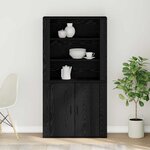 vidaXL Haut Armoire Chêne noir 80 x 33 x 150 cm Bois d'ingénierie