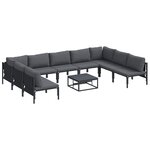 vidaXL Ensemble de canapé de jardin 10 Pièces Anthracite Acier