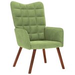 vidaXL Chaise de relaxation avec tabouret Vert clair Velours