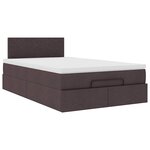 VidaXL Cadre de lit ottoman avec matelas marron foncé 120x190 cm tissu