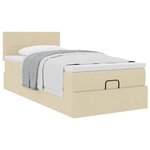 vidaXL Cadre de lit ottoman avec matelas crème 80x200 cm tissu