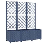 vidaXL Jardinière avec treillis bleu gris 120x40x136 cm PP