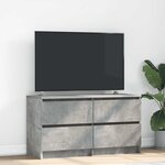 vidaXL Meuble TV gris béton 100x35x54 cm bois d'ingénierie