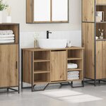 vidaXL Cabinet de Lavabo avec stockage Chêne artisanal 91 x 35 x 60 cm