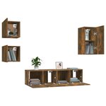 vidaXL Ensemble de meubles TV 5 Pièces Chêne fumé Bois d'ingénierie