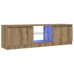 vidaXL Meuble TV avec lumières LED chêne artisanal bois d'ingénierie