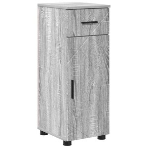 vidaXL Cabinet de salle de bain avec porte Gris Sonoma 30 x 35 x 80 cm
