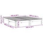 vidaXL Cadre de lit sans matelas 160x200 cm bois massif de pin