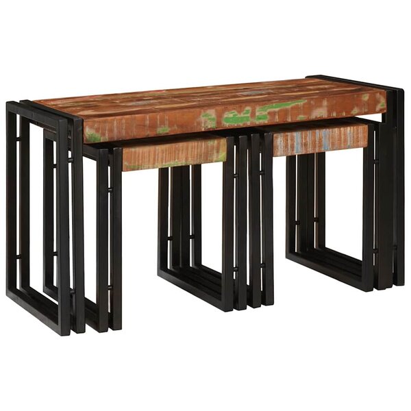 vidaXL Tables gigognes - Pack de 3 en bois recyclé solide