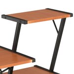 Bureau table poste de travail meuble d'ordinateur informatique étude avec étagère et 116 x 50 x 93 cm noir 02_0023482