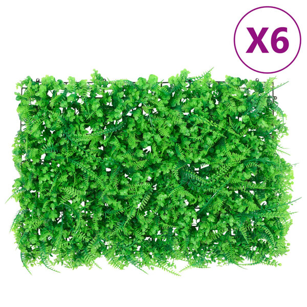  vidaXL Clôture feuilles de fougère artificielles 6 Pièces vert 40x60 cm