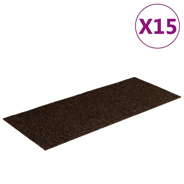 vidaXL Tapis d'escalier autocollants Rectangulaire 15 Pièces 60x25 cm