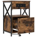 vidaXL Cabinet de chevet avec tiroir 2 Pièces Chêne fumé 40 x 31 x 60 cm