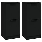 vidaXL Buffets 2 Pièces noir 30x30x70 cm bois d'ingénierie