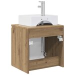 vidaXL Vanité de lavabo mural Chêne artisanal 49 5 x 41 x 62 5 cm