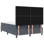 Lit Box Spring vidaXL avec Matelas et LED Gris Foncé 160x200 cm Velours