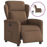 vidaXL Fauteuil inclinable électrique Marron Tissu