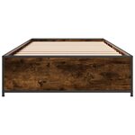 vidaXL Cadre de lit chêne fumé 90x200 cm bois d'ingénierie et métal