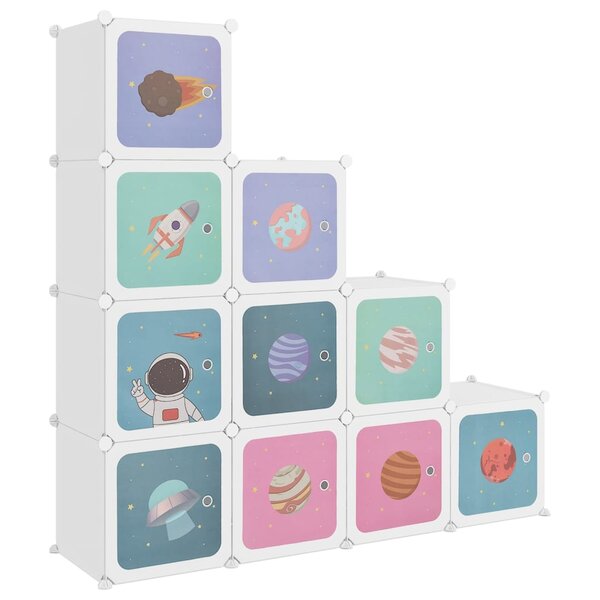 vidaXL Armoire de rangement cubique pour enfants avec 10 cubes en PP blanc