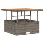 Ensemble de salle à manger de jardin 3 pièces avec coussins Gris en Poly Rattan et Acacia