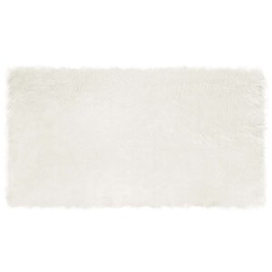 vidaXL Tapis en fausse Tafalla Blanc 60 x 110 cm Polyester