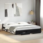 vidaXL Cadre de lit avec tiroirs sans matelas noir 200x200 cm