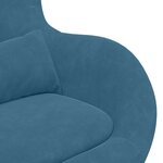 Fauteuil œuf vidaXL avec repose-pieds en velours bleu