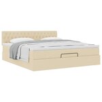 VidaXL Cadre de lit ottoman avec matelas crème 160x200 cm tissu