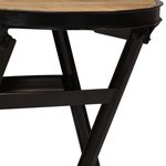 Bureau table poste de travail meuble d'ordinateur informatique étude avec tabouret pliant bois de manguier massif 115 x 50 x 76cm brun 02_0023442