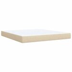 vidaXL Sommier à lattes de lit avec matelas Crème 180x200 cm Tissu