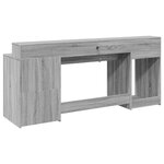 vidaXL Bureau et lumières LED sonoma gris 200x55x91 cm bois ingénierie