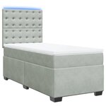 vidaXL Sommier à lattes de lit et matelas Gris clair 90x190 cm Velours