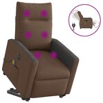 vidaXL Fauteuil inclinable de massage électrique Marron Tissu